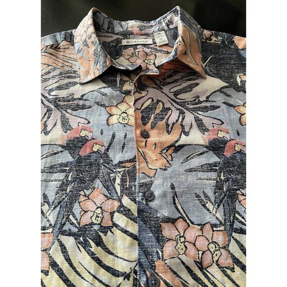CUBAVERA Blue Tropical Floral Linen/Cotton Shirt sz 2X (NWT) | Big & Tall - Picture 1 of 7